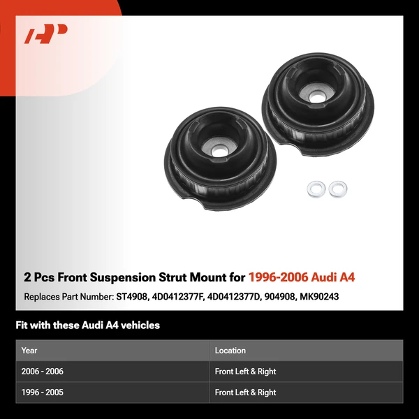 2 Pcs Front Suspension Strut Mount for 1996-2006 Audi A4