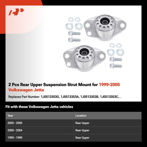 2 Pcs Rear Upper Suspension Strut Mount for 1999-2005 Volkswagen Jetta