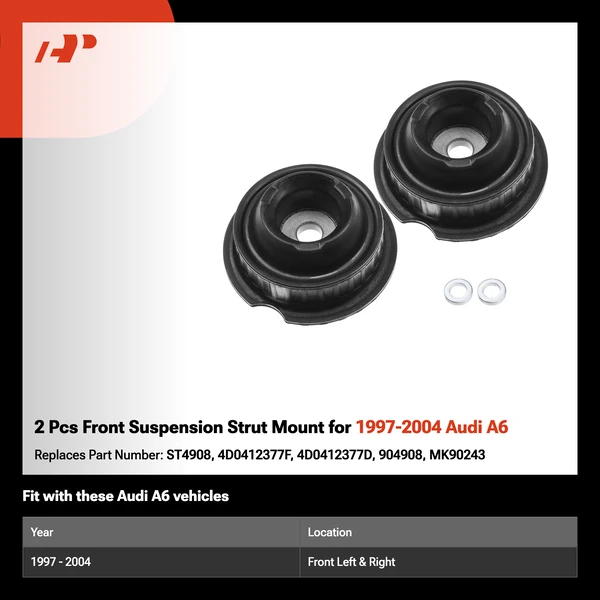 2 Pcs Front Suspension Strut Mount for 1997-2004 Audi A6