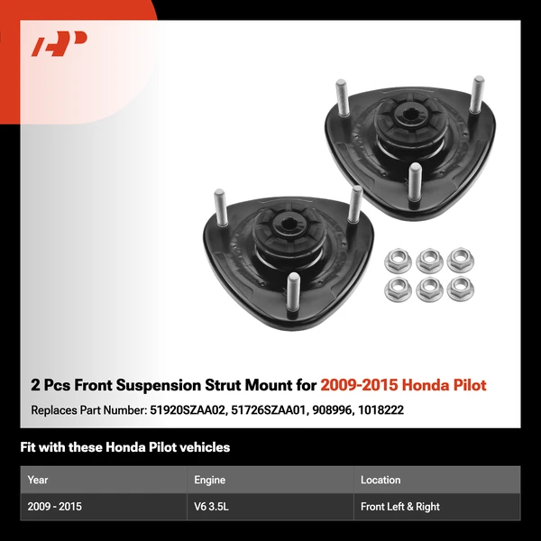 2 Pcs Front Suspension Strut Mount for 2009-2015 Honda Pilot