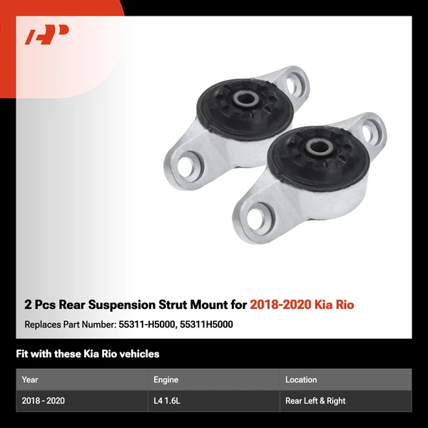2 Pcs Rear Suspension Strut Mount for 2018-2020 Kia Rio