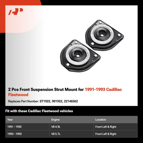 2 Pcs Front Suspension Strut Mount for 1991-1993 Cadillac Fleetwood
