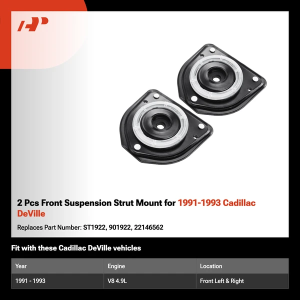 2 Pcs Front Suspension Strut Mount for 1991-1993 Cadillac DeVille