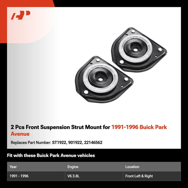 2 Pcs Front Suspension Strut Mount for 1991-1996 Buick Park Avenue