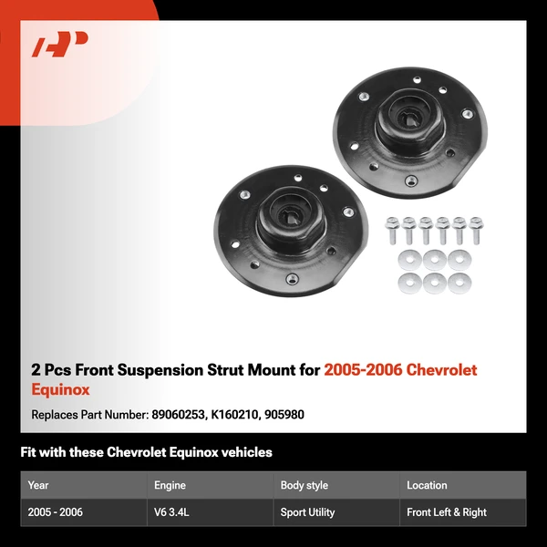 2 Pcs Front Suspension Strut Mount for 2005-2006 Chevrolet Equinox