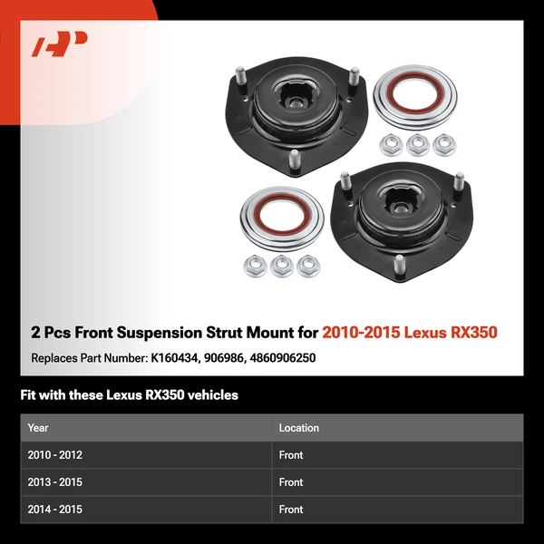 2 Pcs Front Suspension Strut Mount for 2010-2015 Lexus RX350