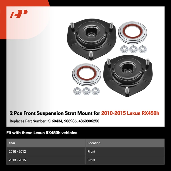 2 Pcs Front Suspension Strut Mount for 2010-2015 Lexus RX450h
