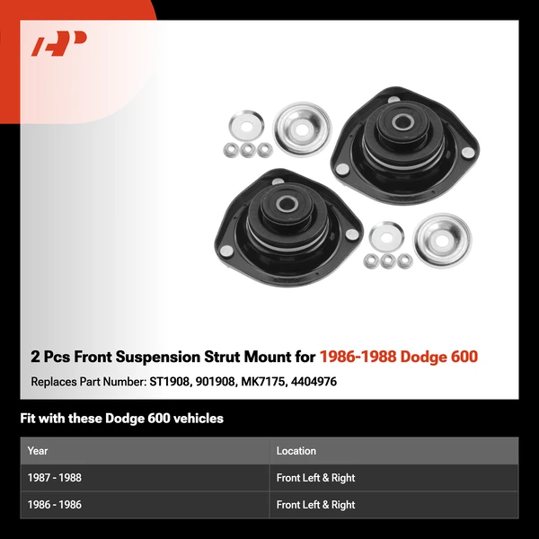 2 Pcs Front Suspension Strut Mount for 1986-1988 Dodge 600