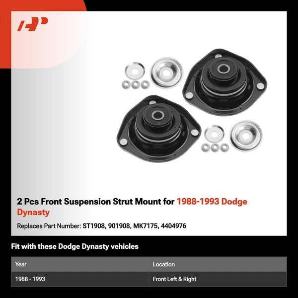2 Pcs Front Suspension Strut Mount for 1988-1993 Dodge Dynasty