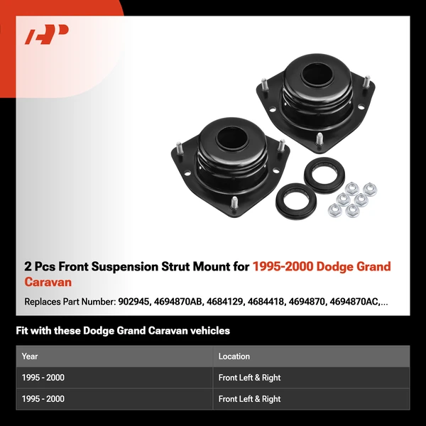 2 Pcs Front Suspension Strut Mount for 1995-2000 Dodge Grand Caravan