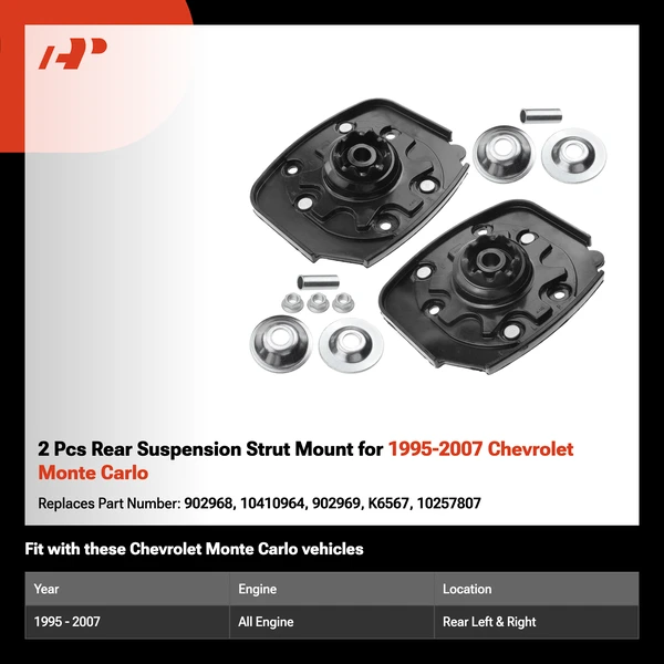2 Pcs Rear Suspension Strut Mount for 1995-2007 Chevrolet Monte Carlo