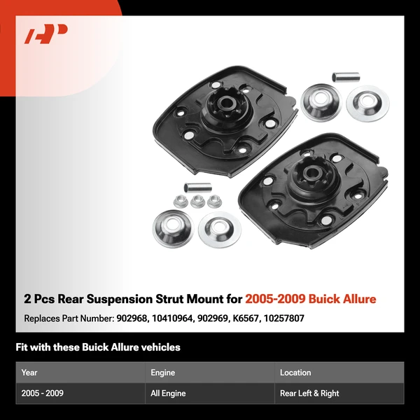 2 Pcs Rear Suspension Strut Mount for 2005-2009 Buick Allure