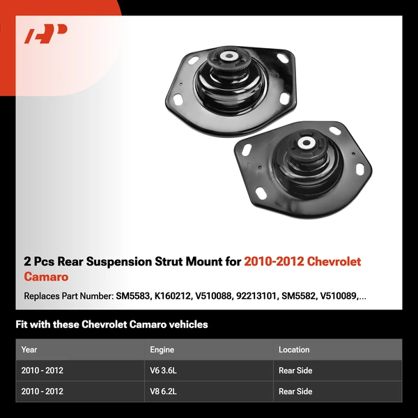 2 Pcs Rear Suspension Strut Mount for 2010-2012 Chevrolet Camaro