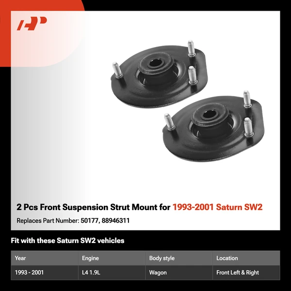 2 Pcs Front Suspension Strut Mount for 1993-2001 Saturn SW2