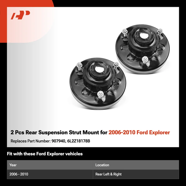2 Pcs Rear Suspension Strut Mount for 2006-2010 Ford Explorer
