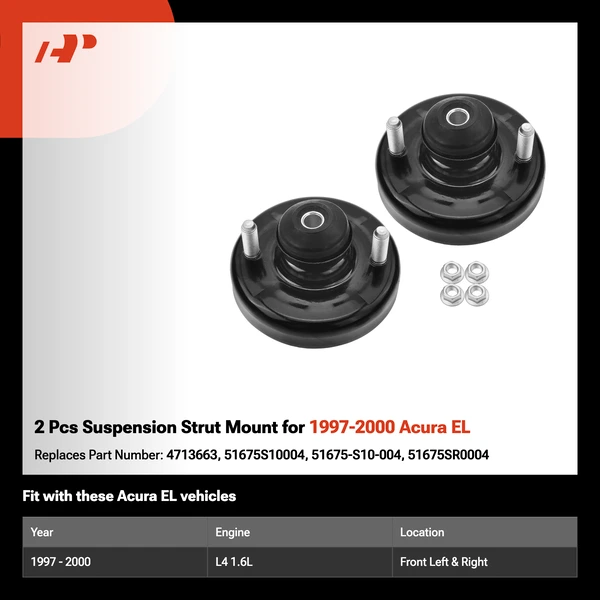 2 Pcs Suspension Strut Mount for 1997-2000 Acura EL