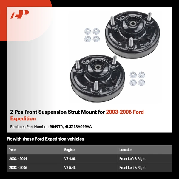 2 Pcs Front Suspension Strut Mount for 2003-2006 Ford Expedition