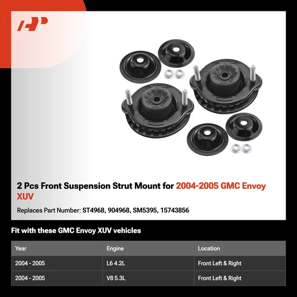 2 Pcs Front Suspension Strut Mount for 2004-2005 GMC Envoy XUV