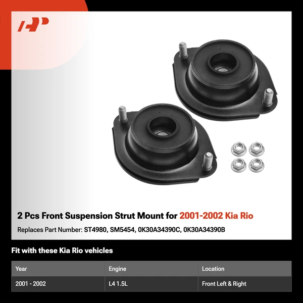 2 Pcs Front Suspension Strut Mount for 2001-2002 Kia Rio