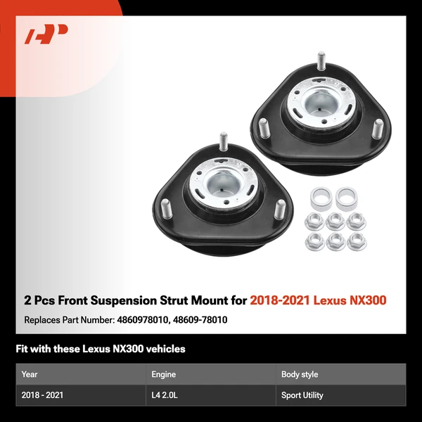 2 Pcs Front Suspension Strut Mount for 2018-2021 Lexus NX300