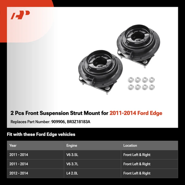 2 Pcs Front Suspension Strut Mount for 2011-2014 Ford Edge