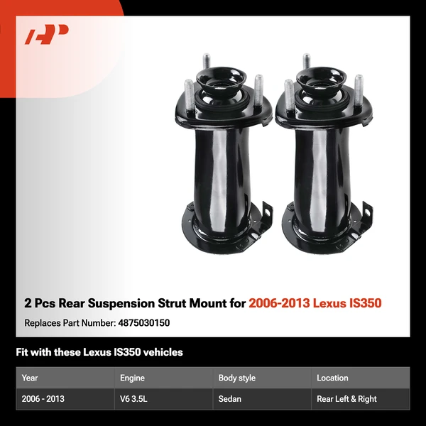 2 Pcs Rear Suspension Strut Mount for 2006-2013 Lexus IS350