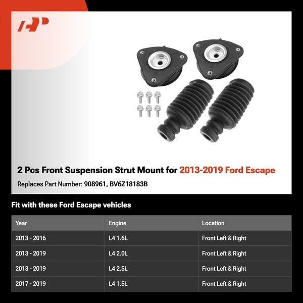 2 Pcs Front Suspension Strut Mount for 2013-2019 Ford Escape