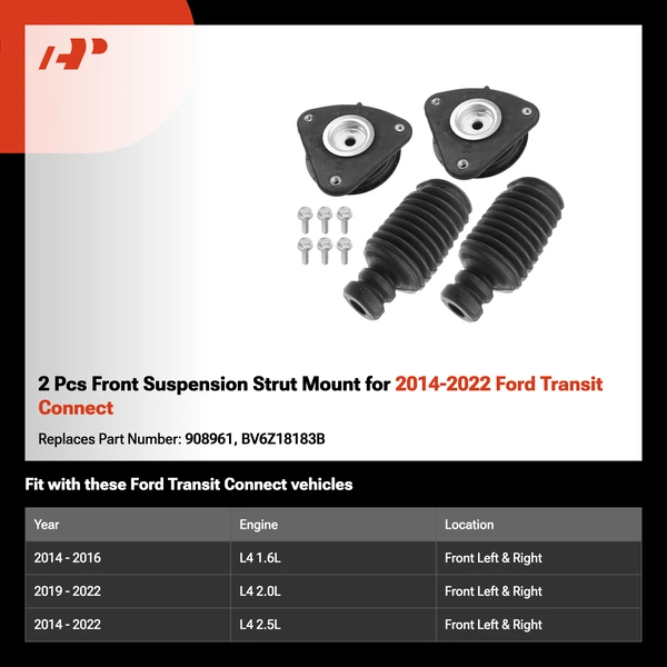 2 Pcs Front Suspension Strut Mount for 2014-2022 Ford Transit Connect