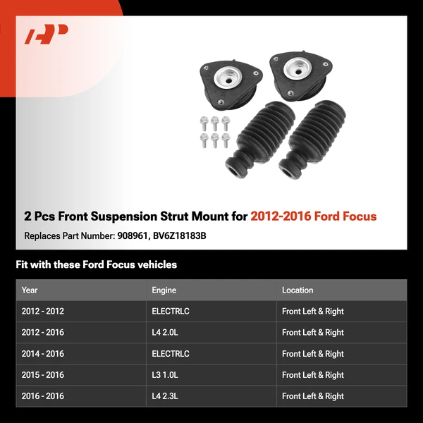 2 Pcs Front Suspension Strut Mount for 2012-2016 Ford Focus