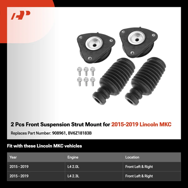 2 Pcs Front Suspension Strut Mount for 2015-2019 Lincoln MKC