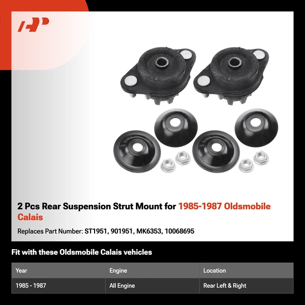 2 Pcs Rear Suspension Strut Mount for 1985-1987 Oldsmobile Calais