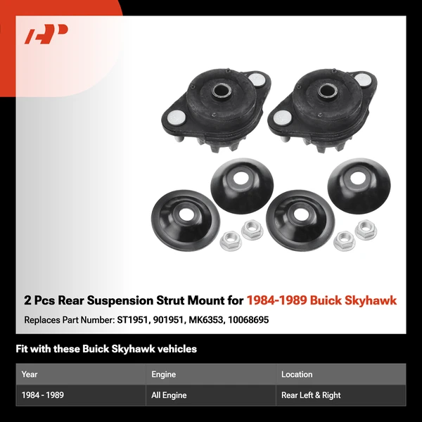 2 Pcs Rear Suspension Strut Mount for 1984-1989 Buick Skyhawk
