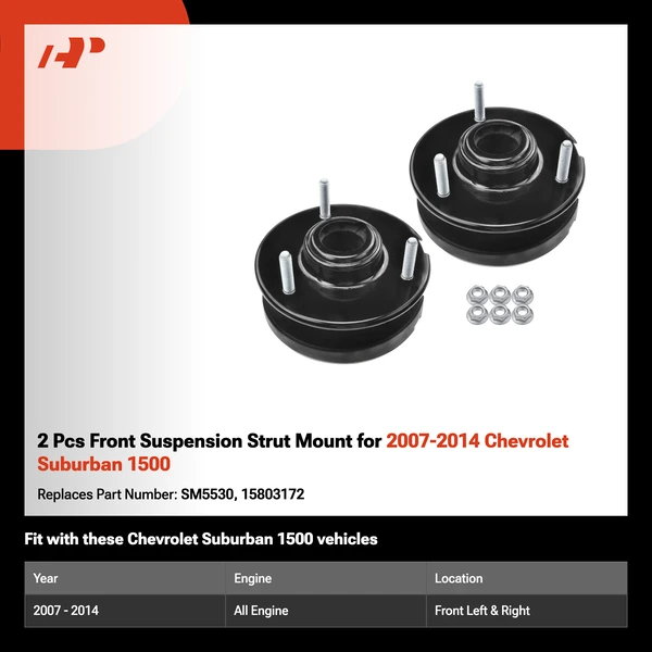 2 Pcs Front Suspension Strut Mount for 2007-2014 Chevrolet Suburban 1500