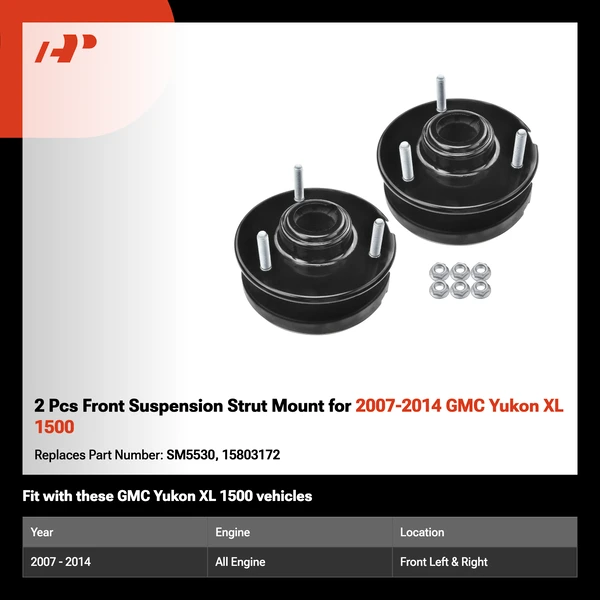 2 Pcs Front Suspension Strut Mount for 2007-2014 GMC Yukon XL 1500