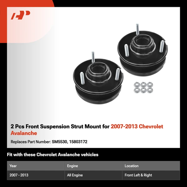 2 Pcs Front Suspension Strut Mount for 2007-2013 Chevrolet Avalanche