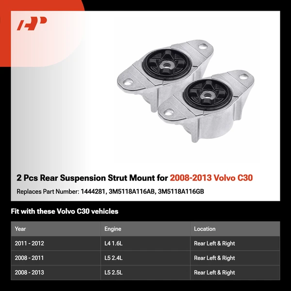 2 Pcs Rear Suspension Strut Mount for 2008-2013 Volvo C30