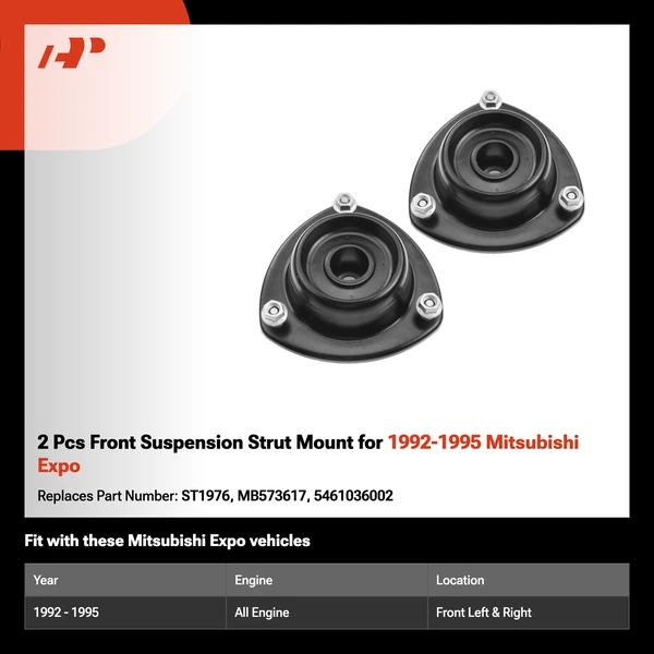2 Pcs Front Suspension Strut Mount for 1992-1995 Mitsubishi Expo