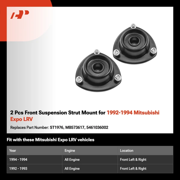 2 Pcs Front Suspension Strut Mount for 1992-1994 Mitsubishi Expo LRV
