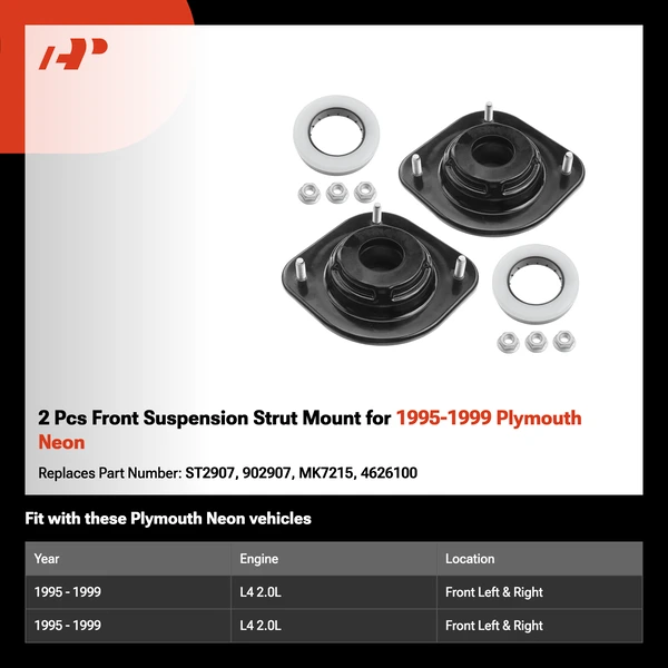 2 Pcs Front Suspension Strut Mount for 1995-1999 Plymouth Neon