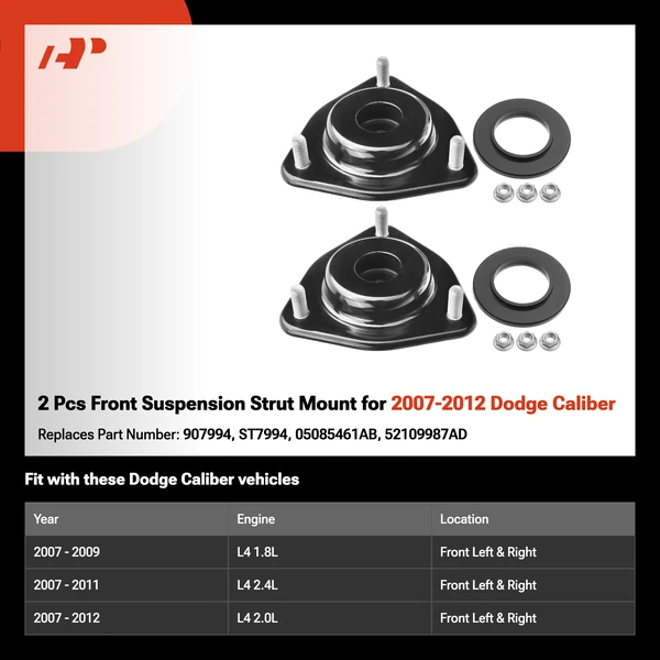 2 Pcs Front Suspension Strut Mount for 2007-2012 Dodge Caliber