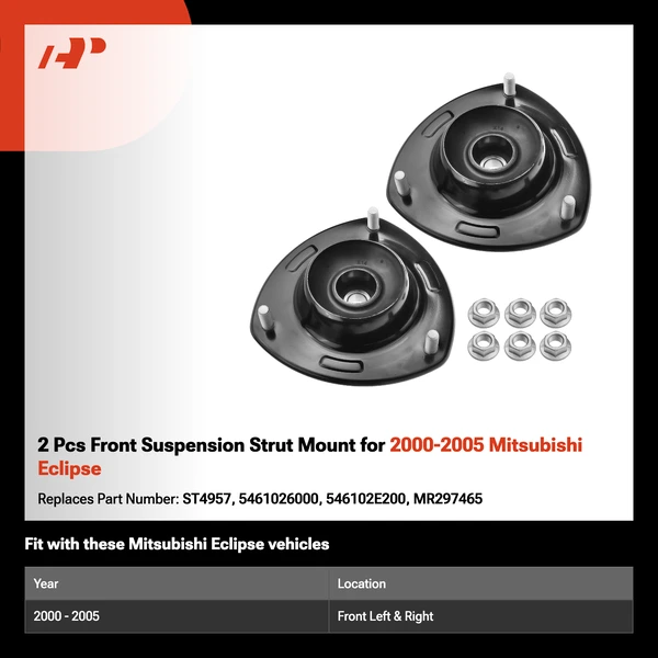 2 Pcs Front Suspension Strut Mount for 2000-2005 Mitsubishi Eclipse