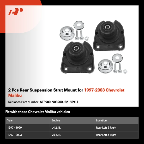 2 Pcs Rear Suspension Strut Mount for 1997-2003 Chevrolet Malibu
