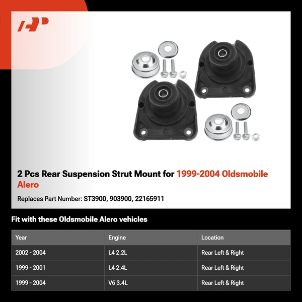 2 Pcs Rear Suspension Strut Mount for 1999-2004 Oldsmobile Alero