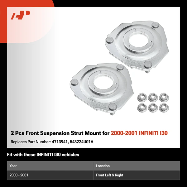 2 Pcs Front Suspension Strut Mount for 2000-2001 INFINITI I30