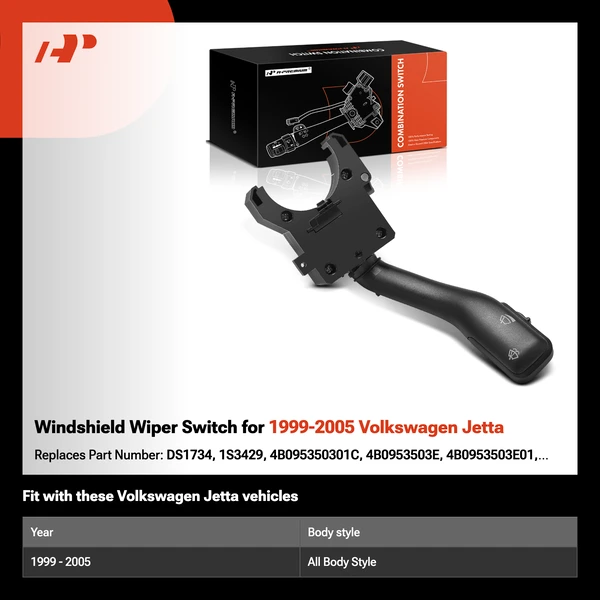 Windshield Wiper Switch for 1999-2005 Volkswagen Jetta