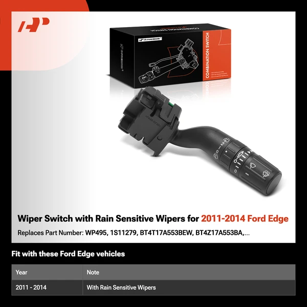 Wiper Switch with Rain Sensitive Wipers for 2011-2014 Ford Edge