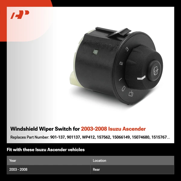 Windshield Wiper Switch for 2003-2008 Isuzu Ascender