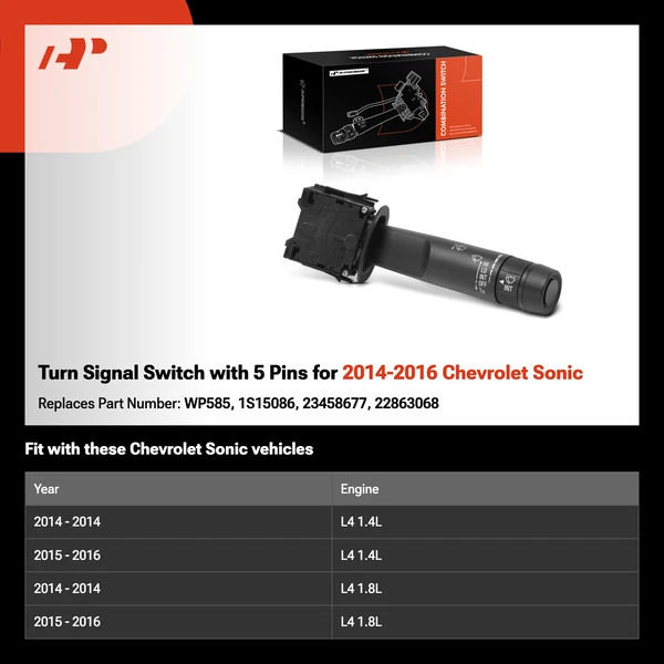 Turn Signal Switch with 5 Pins for 2014-2016 Chevrolet Sonic