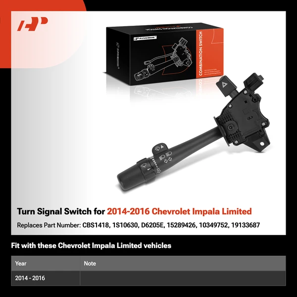Turn Signal Switch for 2014-2016 Chevrolet Impala Limited