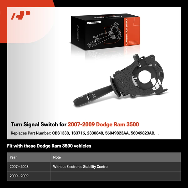 Turn Signal Switch for 2007-2009 Dodge Ram 3500